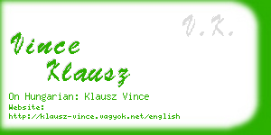 vince klausz business card